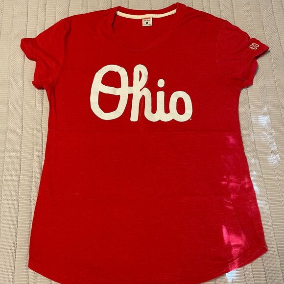 Homage Red Script Ohio T-Shirt, Size M - Picture 1 of 3